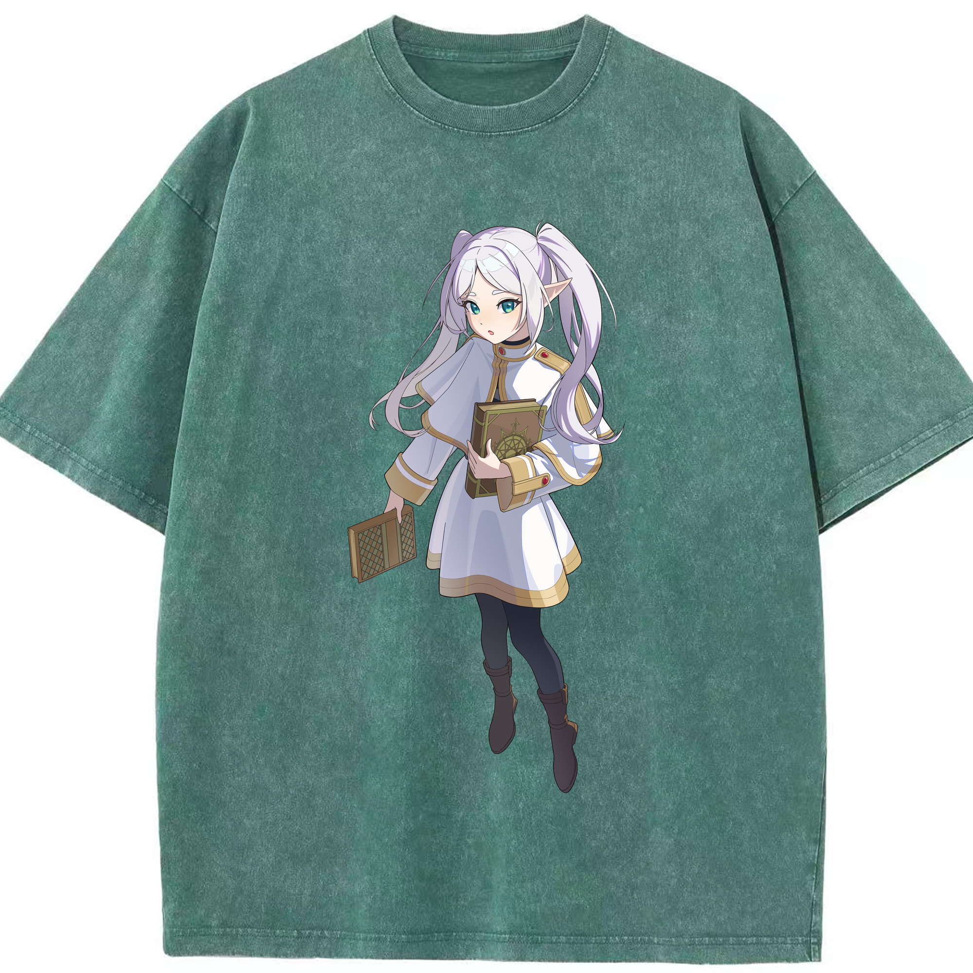 （画像用） 葬送のフリーレン Frieren 綿100% ヴィンテージ風 半袖Tシャツ（フロントプリント）